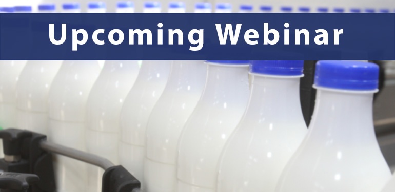 Upcoming Webinar - Milk and Dairy Sampling