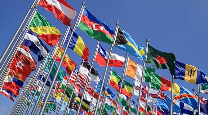 Flags of multiple countries 